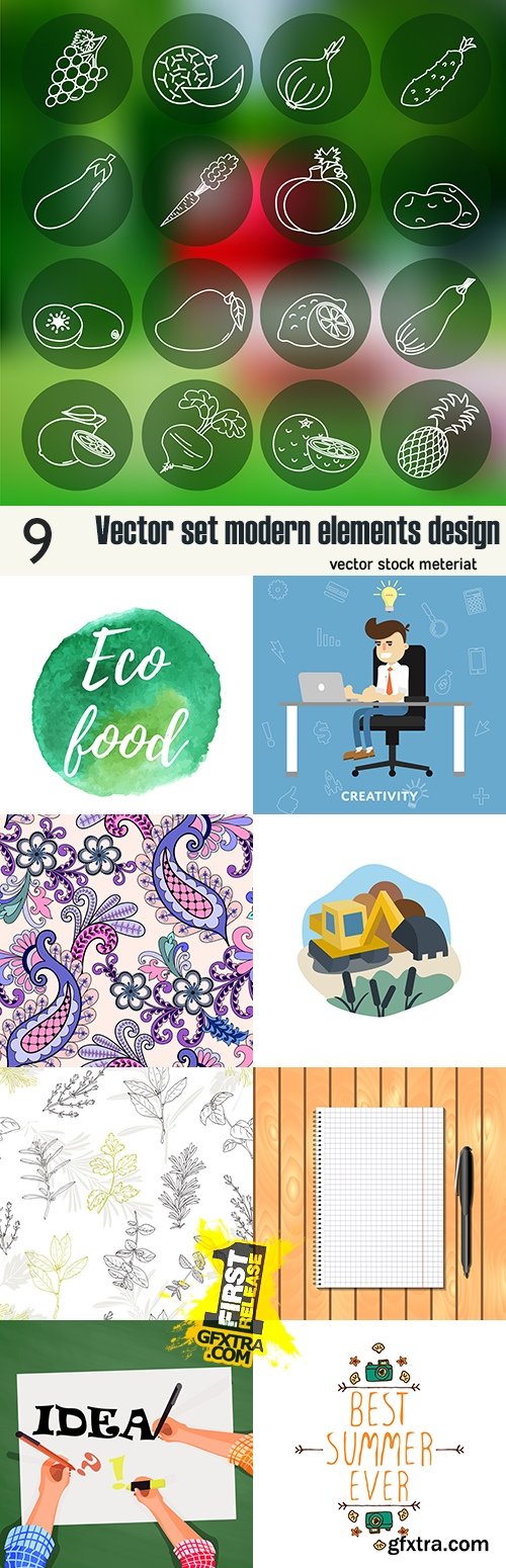 Vector set modern elements design