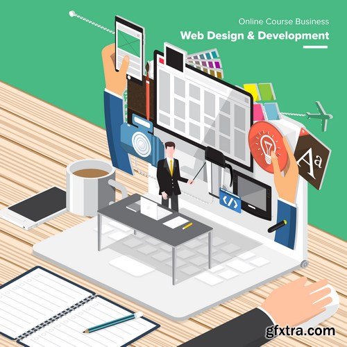 Online Course - Flat Business Concept - 24xEPS