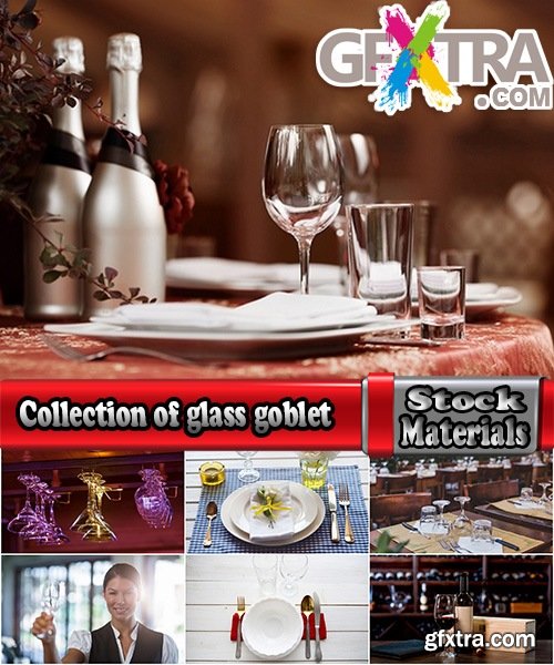 Collection of glass goblet glassware holiday banquet table setting 25 HQ Jpeg