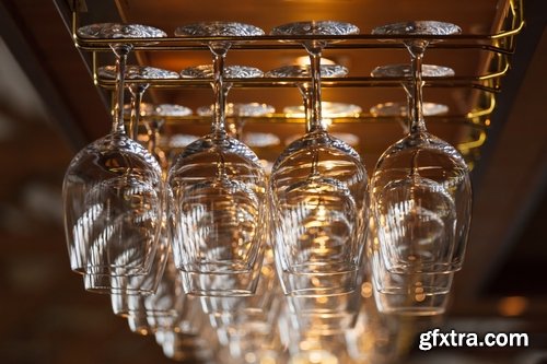 Collection of glass goblet glassware holiday banquet table setting 25 HQ Jpeg