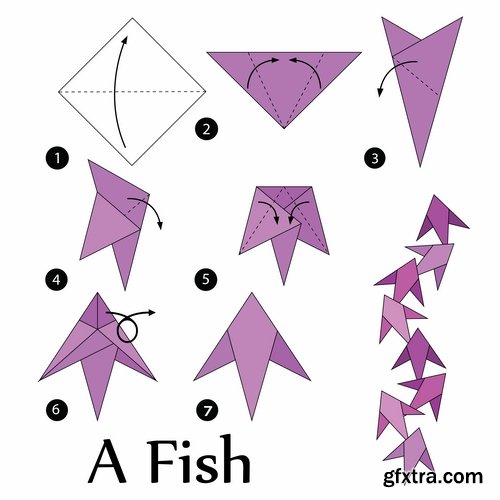 Collection of origami animal for cutting and folding paper 25 EPS