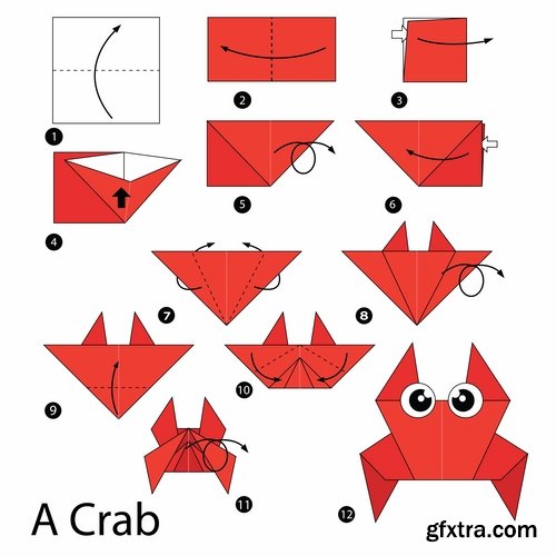 Collection of origami animal for cutting and folding paper 25 EPS