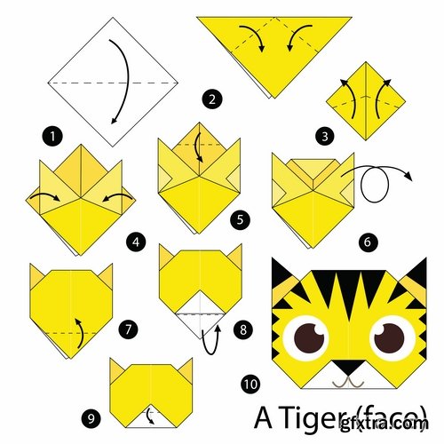 Collection of origami animal for cutting and folding paper 25 EPS