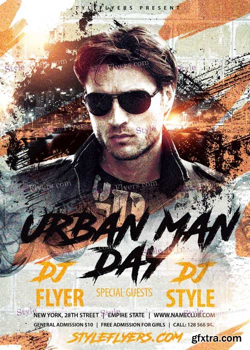 Urban Man Day PSD Flyer Template