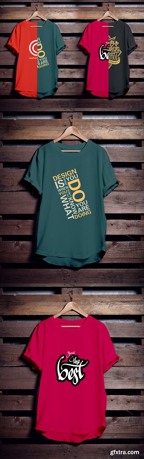 Hanging T-Shirt Mockup Psd