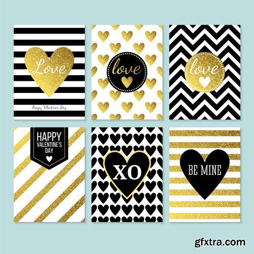 Modern creative Valentine's day cards 5X EPS