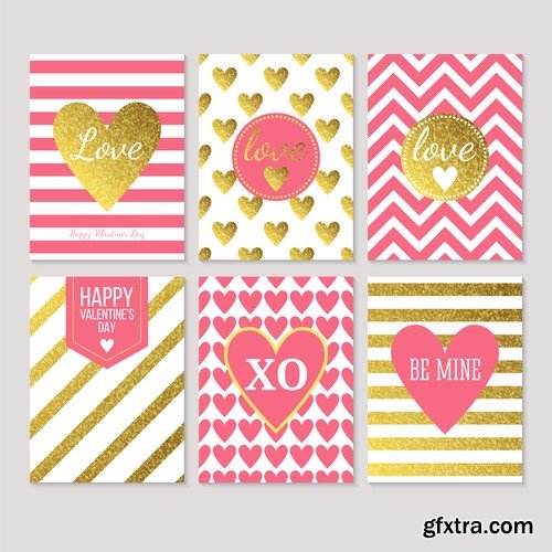 Modern creative Valentine's day cards 5X EPS