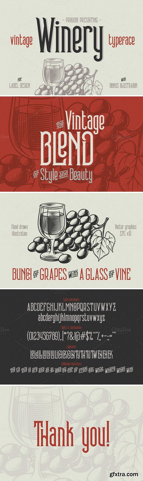 CM - Winery typeface + bonus 784415