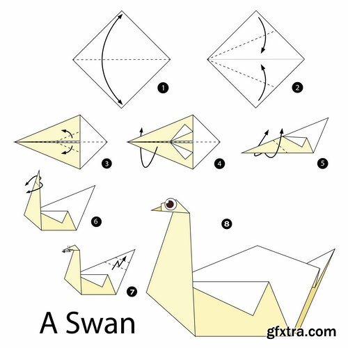 Collection of origami animal for cutting and folding paper 2-25 EPS