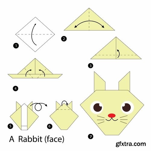 Collection of origami animal for cutting and folding paper 2-25 EPS