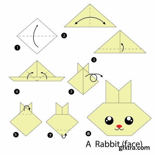 Collection of origami animal for cutting and folding paper 2-25 EPS