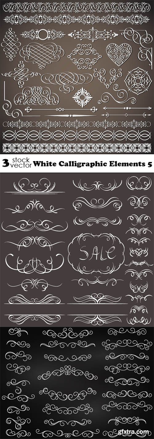 Vectors - White Calligraphic Elements 5