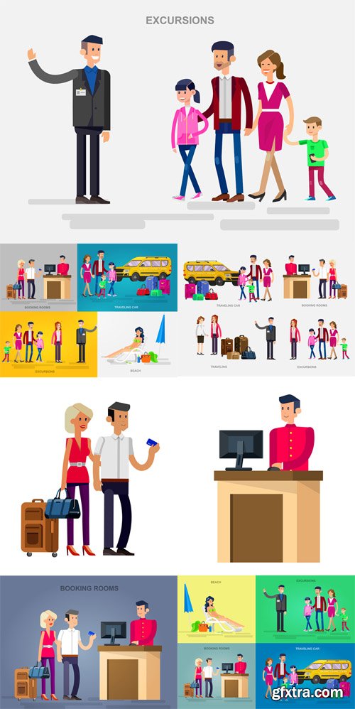 Vector Set - Family Summer Holiday Travel