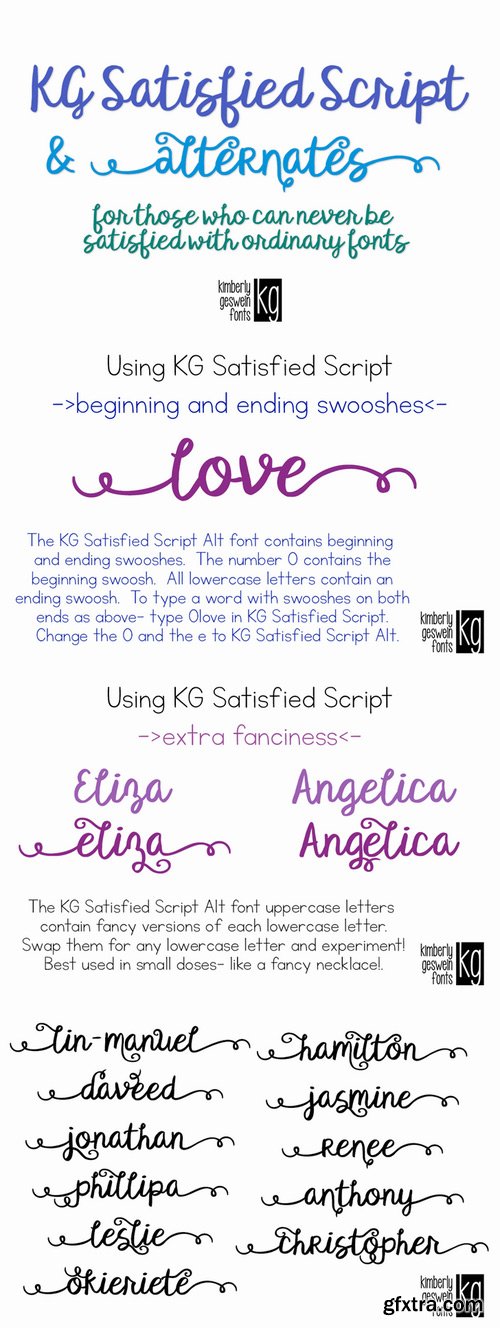 KG Satisfied Script Font