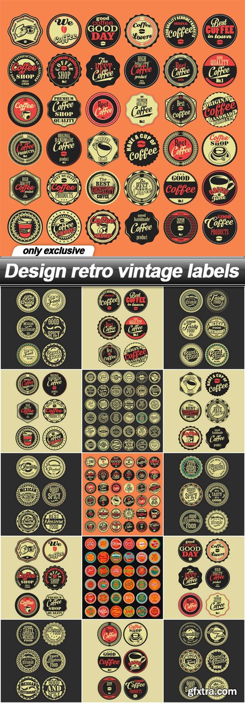 Design retro vintage labels - 15 EPS