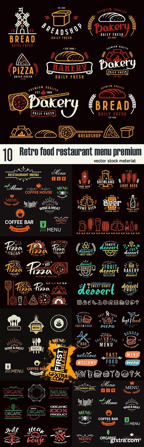 Retro food restaurant menu premium