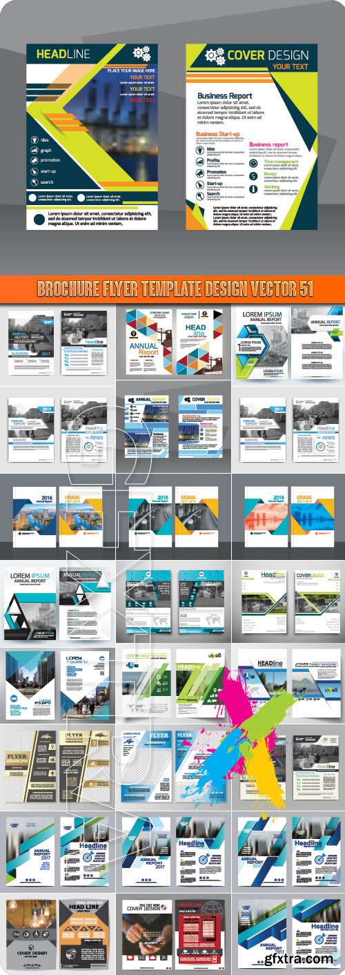 Brochure flyer template design vector 51