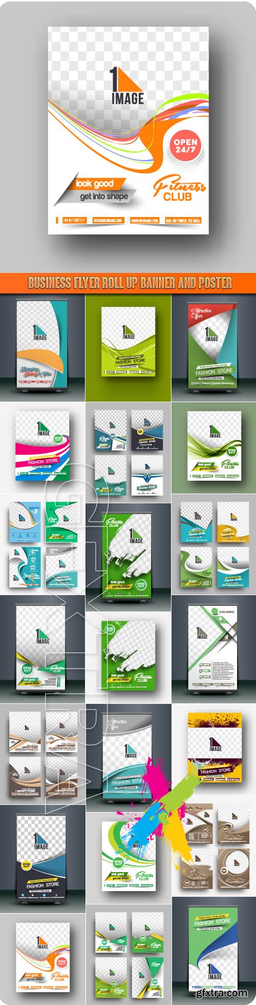 Business Flyer roll up banner and Poster Template Vector