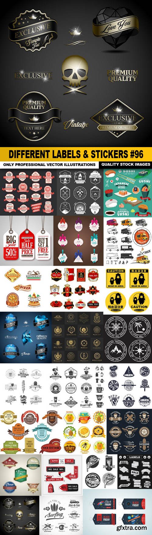 Different Labels &amp; Stickers #96 - 25 Vector