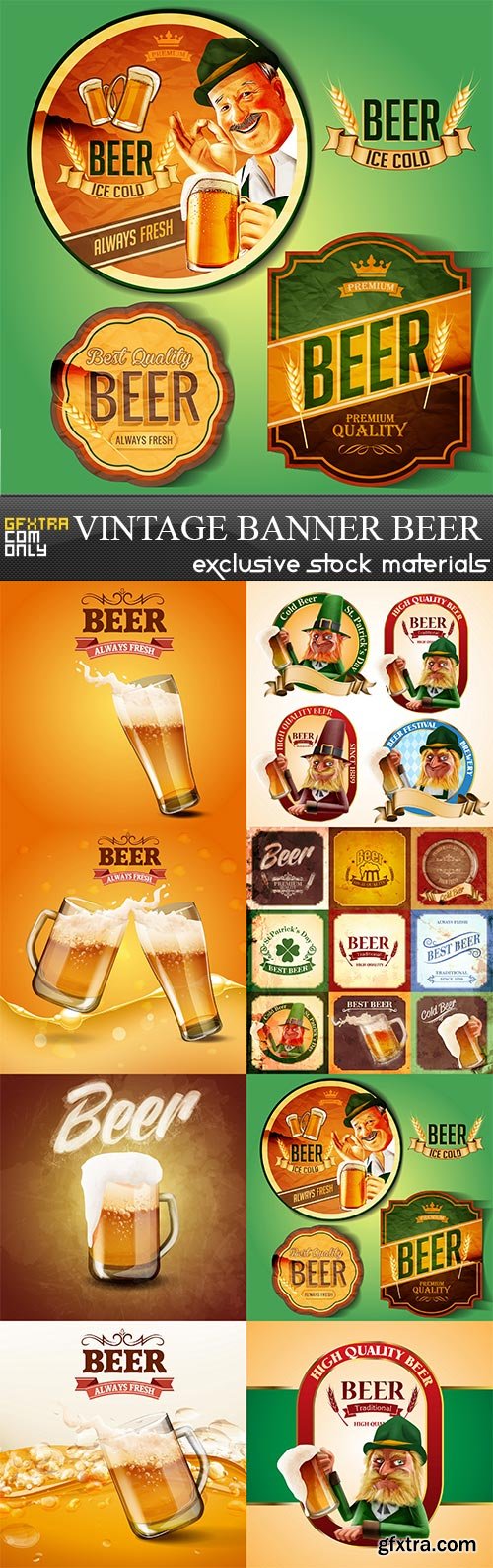 Vintage banner beer, 8 x EPS