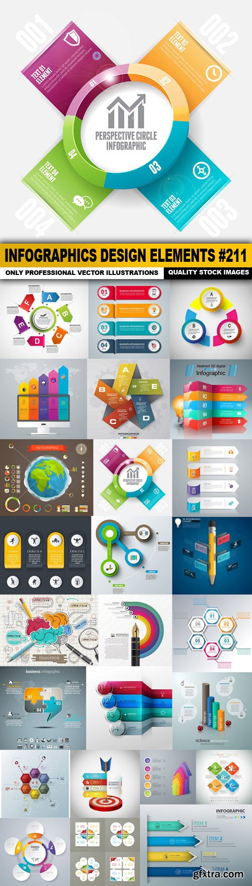 Infographics Design Elements #211 - 25 Vector