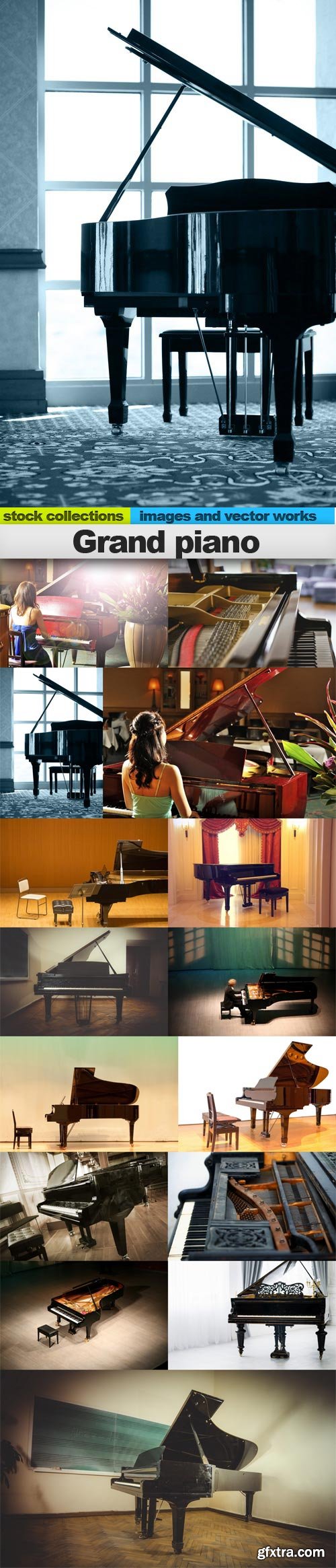 Grand piano, 15 x UHQ JPEG