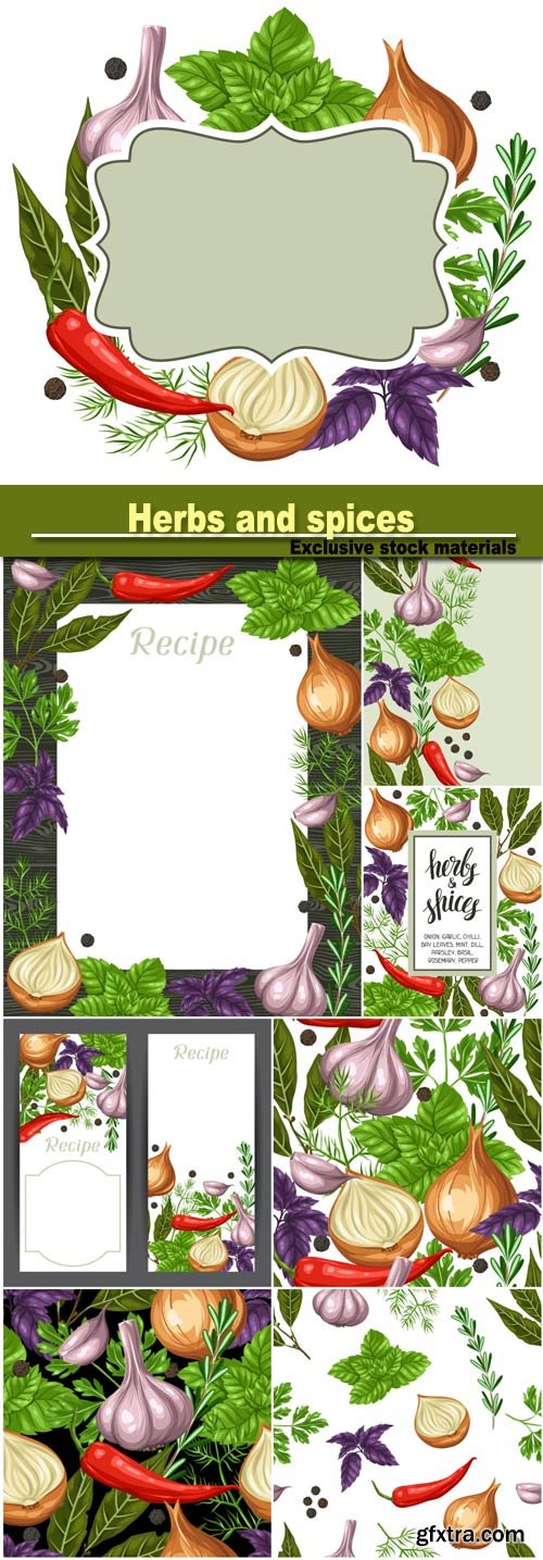 Frame design with various herbs and spices