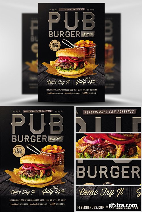 Pub Burger Flyer Template