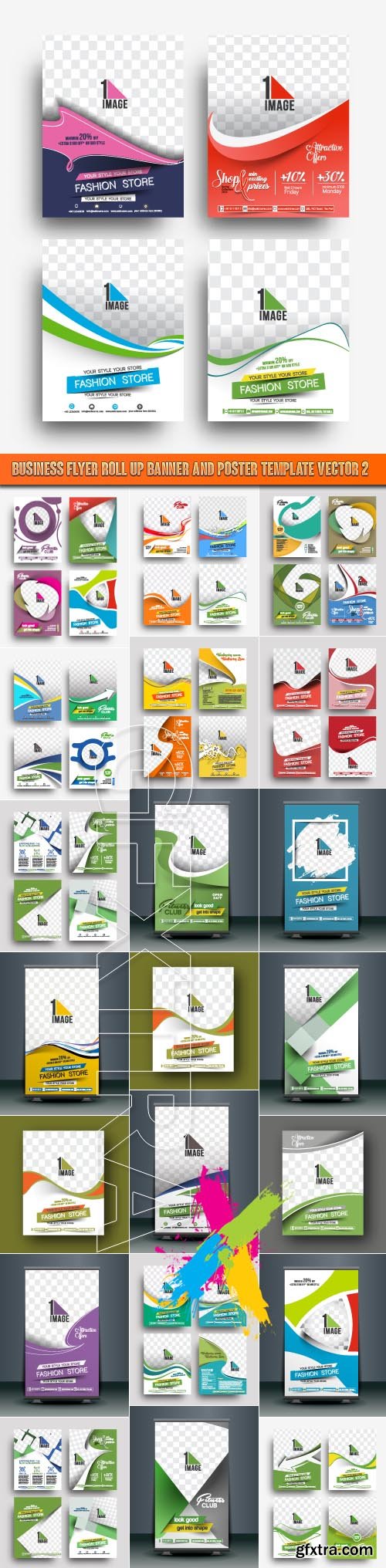 Business Flyer roll up banner and Poster Template Vector 2