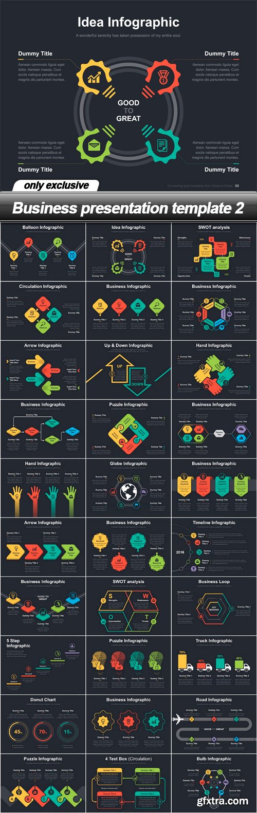 Business presentation template 2 - 30 EPS