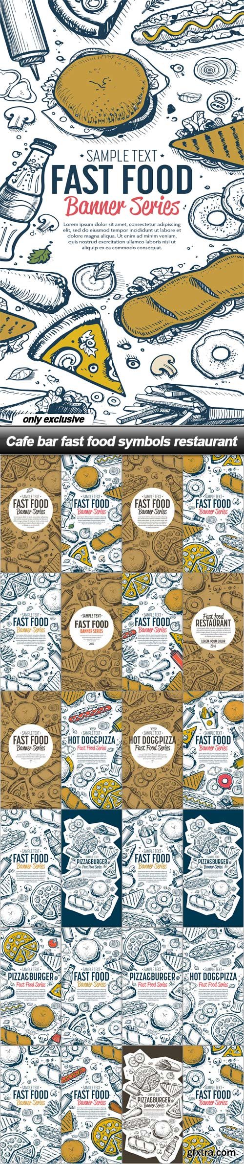 Cafe bar fast food symbols restaurant - 23 EPS