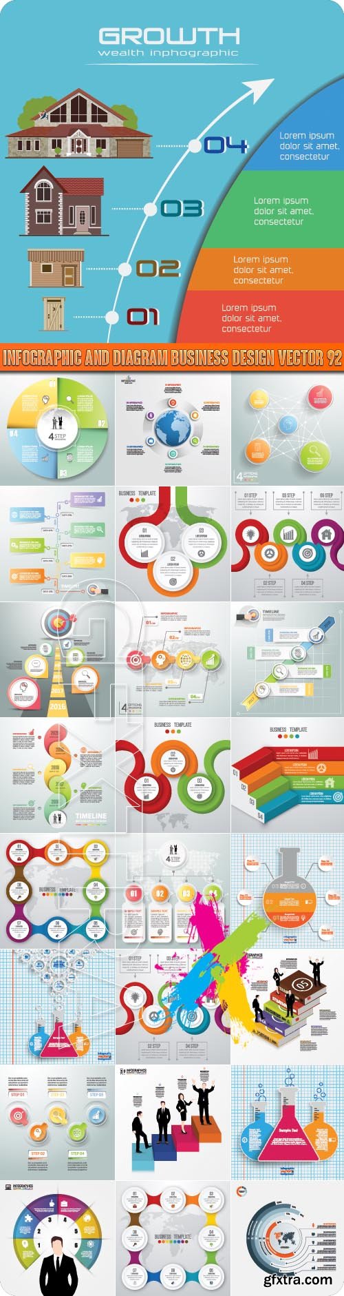 Infographic and diagram business design vector 92