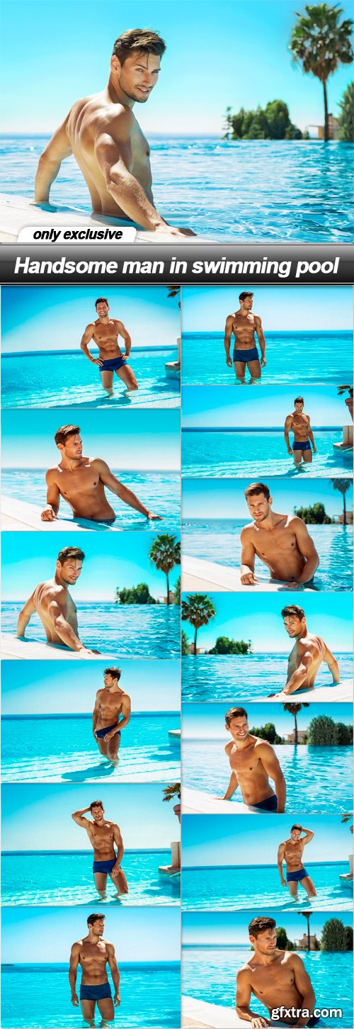 Handsome man in swimming pool - 13 UHQ JPEG