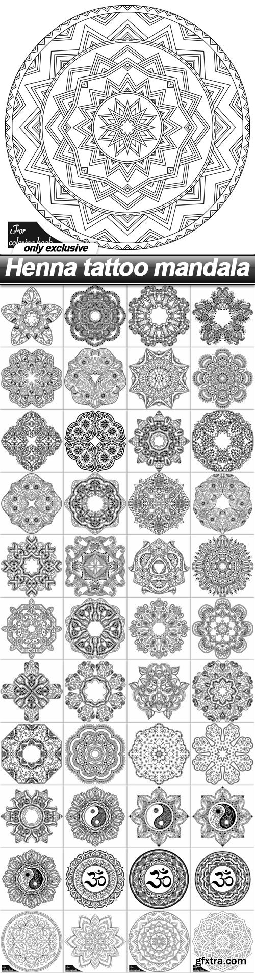 Henna tattoo mandala - 44 EPS