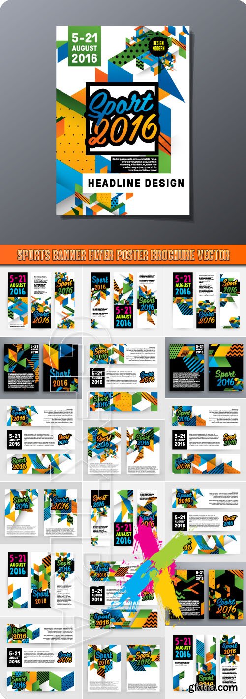 Sports banner flyer poster brochure vector