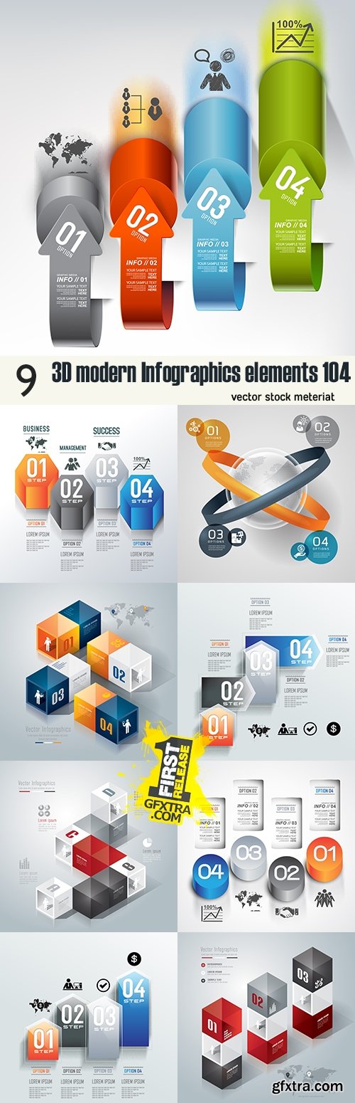 3D modern Infographics elements 104