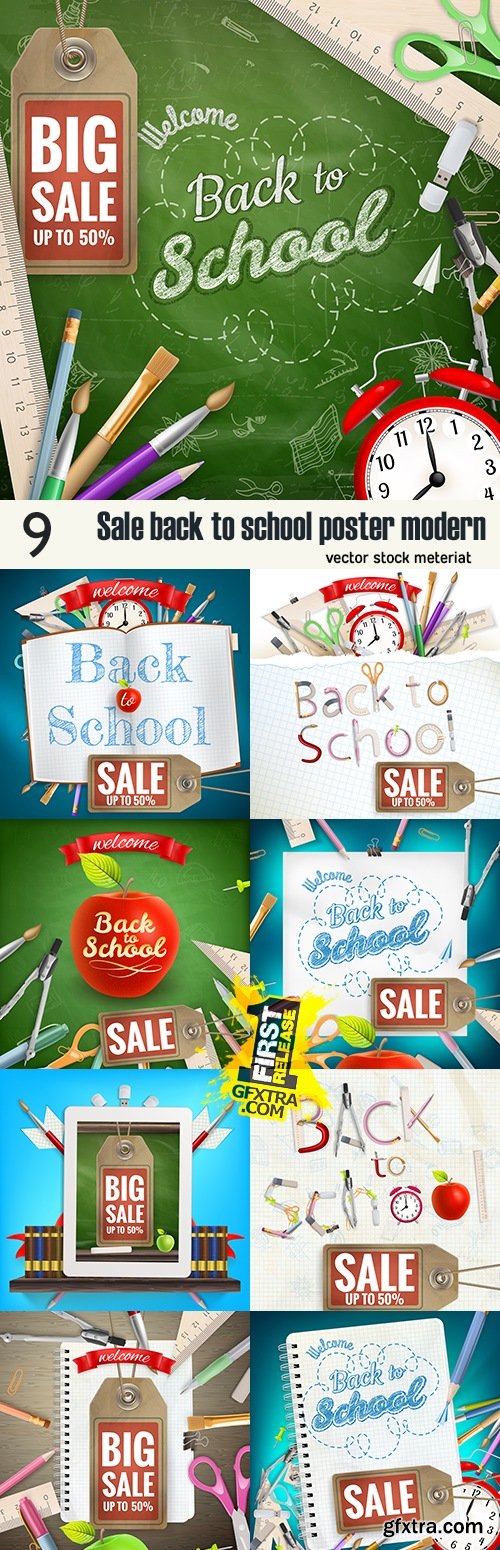 Sale back to school poster modern