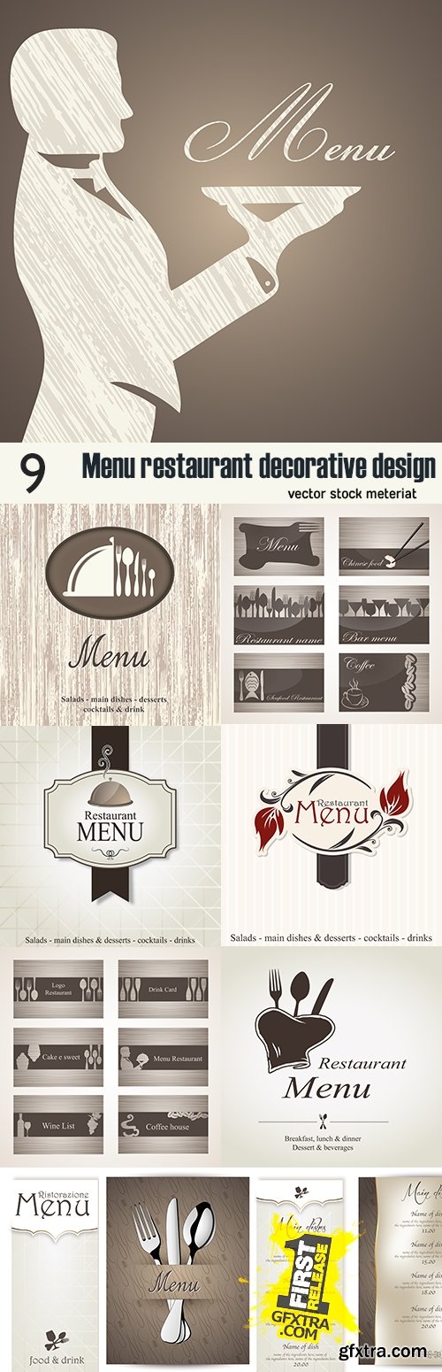 Menu restaurant decorative design