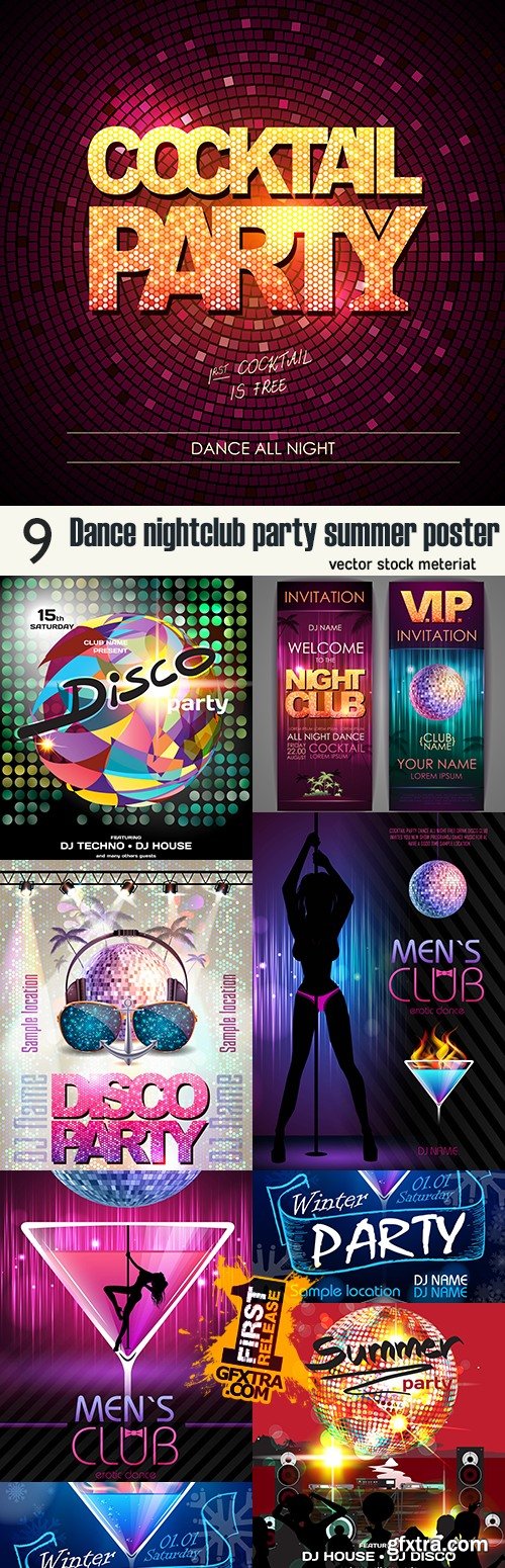 Dance nightclub party summer poster