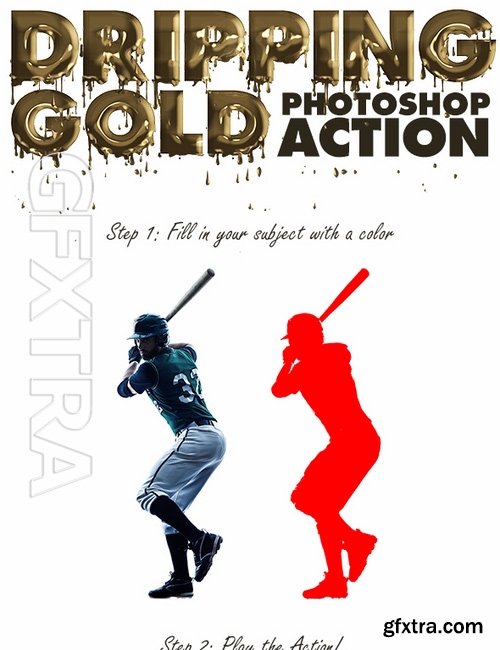 GraphicRiver - Dripping Gold Photoshop Action 17132986