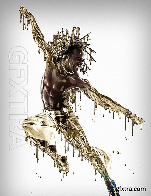 GraphicRiver - Dripping Gold Photoshop Action 17132986