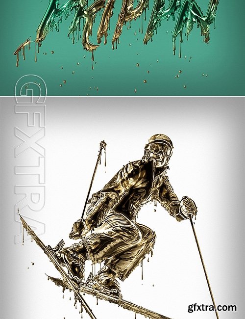 GraphicRiver - Dripping Gold Photoshop Action 17132986