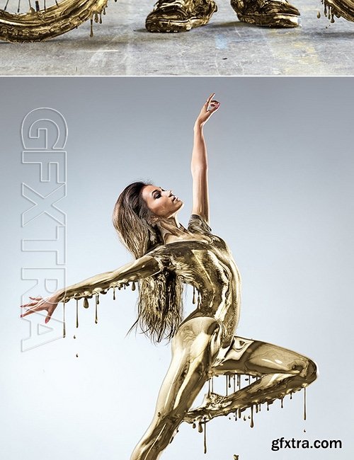 GraphicRiver - Dripping Gold Photoshop Action 17132986