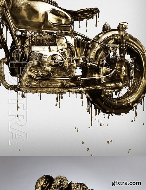 GraphicRiver - Dripping Gold Photoshop Action 17132986