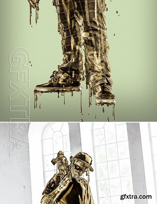 GraphicRiver - Dripping Gold Photoshop Action 17132986