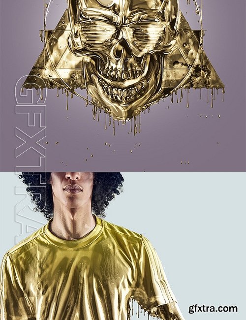 GraphicRiver - Dripping Gold Photoshop Action 17132986