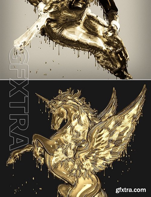 GraphicRiver - Dripping Gold Photoshop Action 17132986