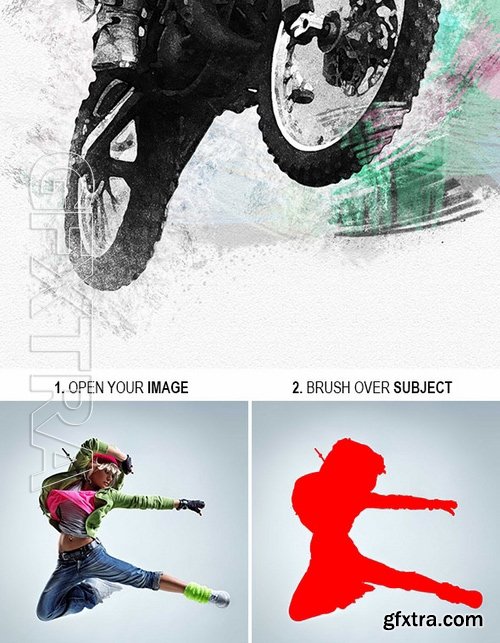 GraphicRiver - Colored Charcoal Photoshop Action 17117042