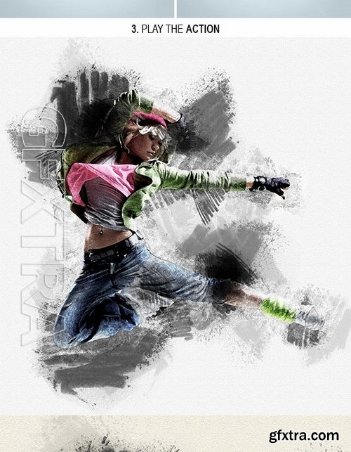 GraphicRiver - Colored Charcoal Photoshop Action 17117042