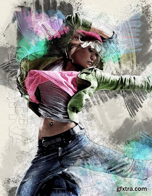 GraphicRiver - Colored Charcoal Photoshop Action 17117042